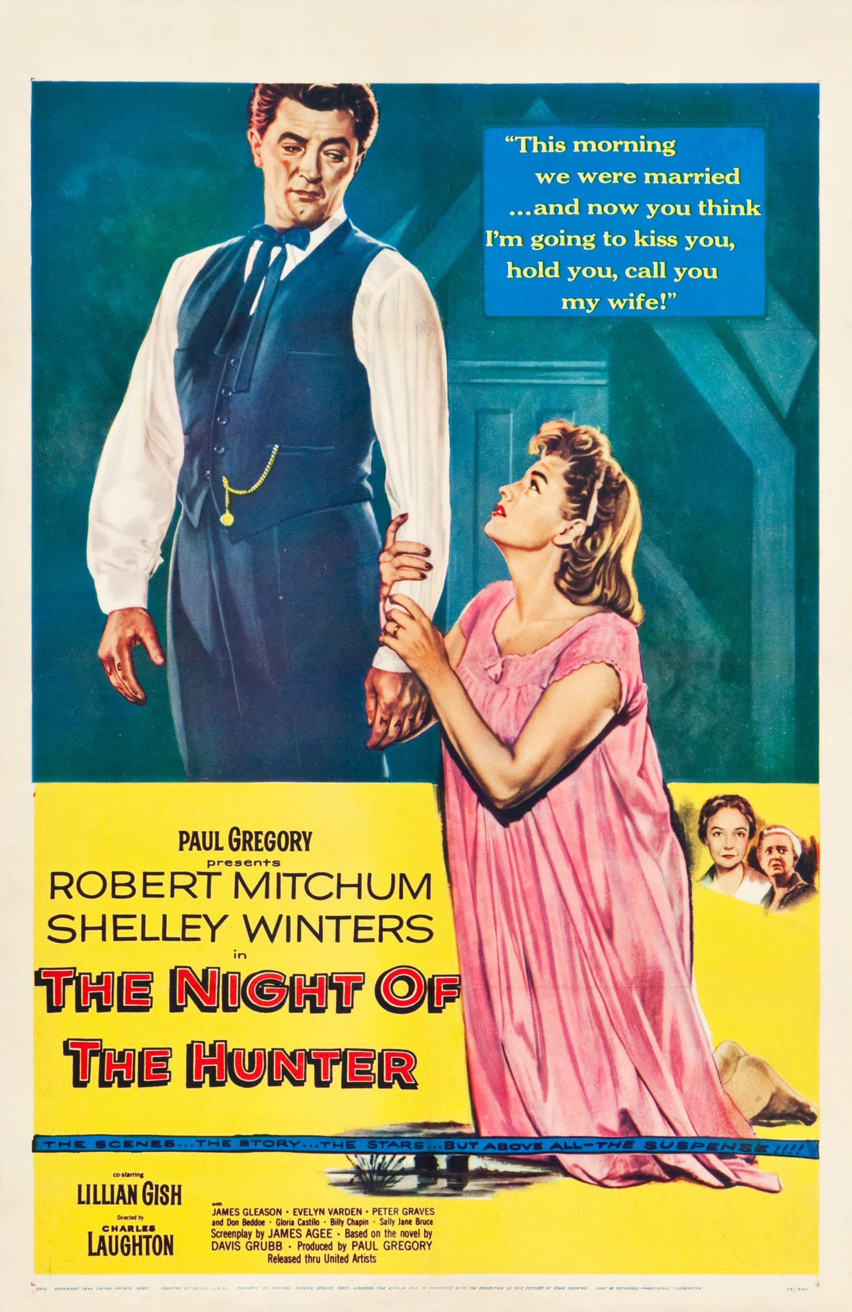 فیلم نوآر «شب شکارچی» محصول سال ۱۹۵۵