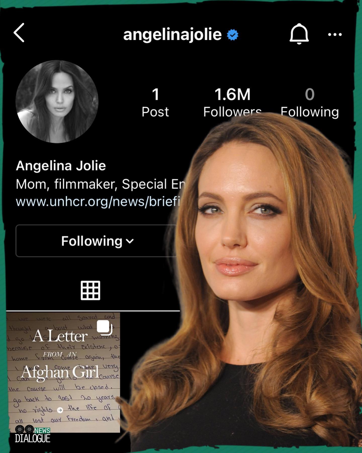 آنجلینا جولی در حمایت از مردم افغانستان به اینستاگرام پیوست